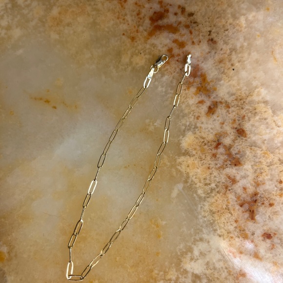 New Dainty Solid 14K Gold paperclip Chain Necklace 7” or 8” inches - Picture 4 of 7